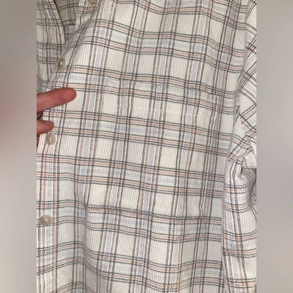 Madewell Corduroy Oversized Ex Boyfriend Shirt in Lombard Plaid Large - Picture 4 of 16